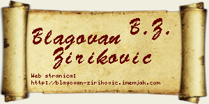 Blagovan Ziriković vizit kartica